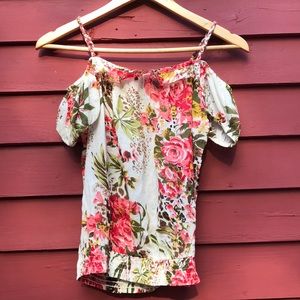 Blue asphalt adorable floral top